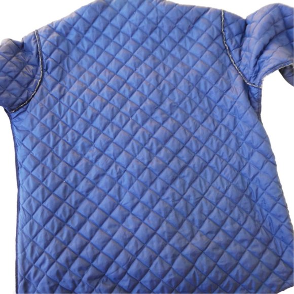 SpareTime Vintage Blue Plaid Flannel Shacket Field Navy Quilted Lining L Large - Picture 7 of 11